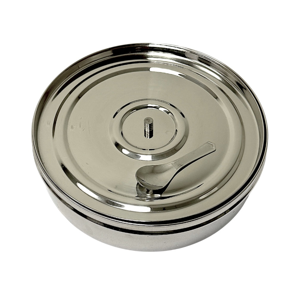 Spice Box (Masala Dibba) 7.5 Inch with Steel Lid and Spoon