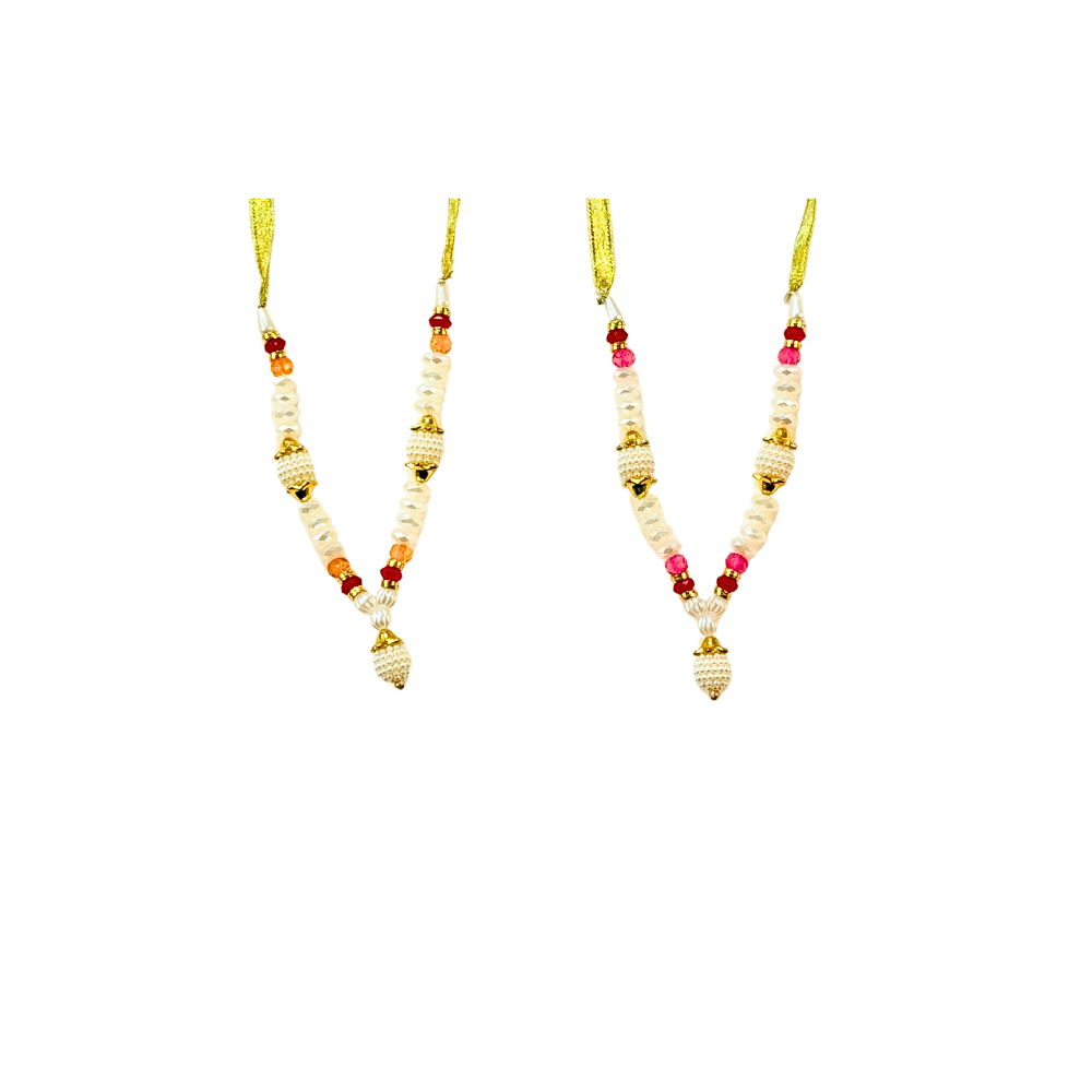Garland 4 Inch for Statue with Pearl and Ruby (Assorted colors)