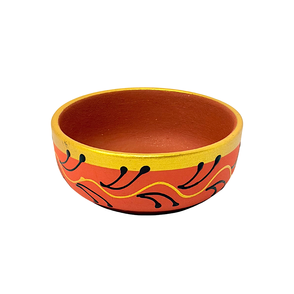 Clay Bowl Assorted Colors. Color and Design May Vary