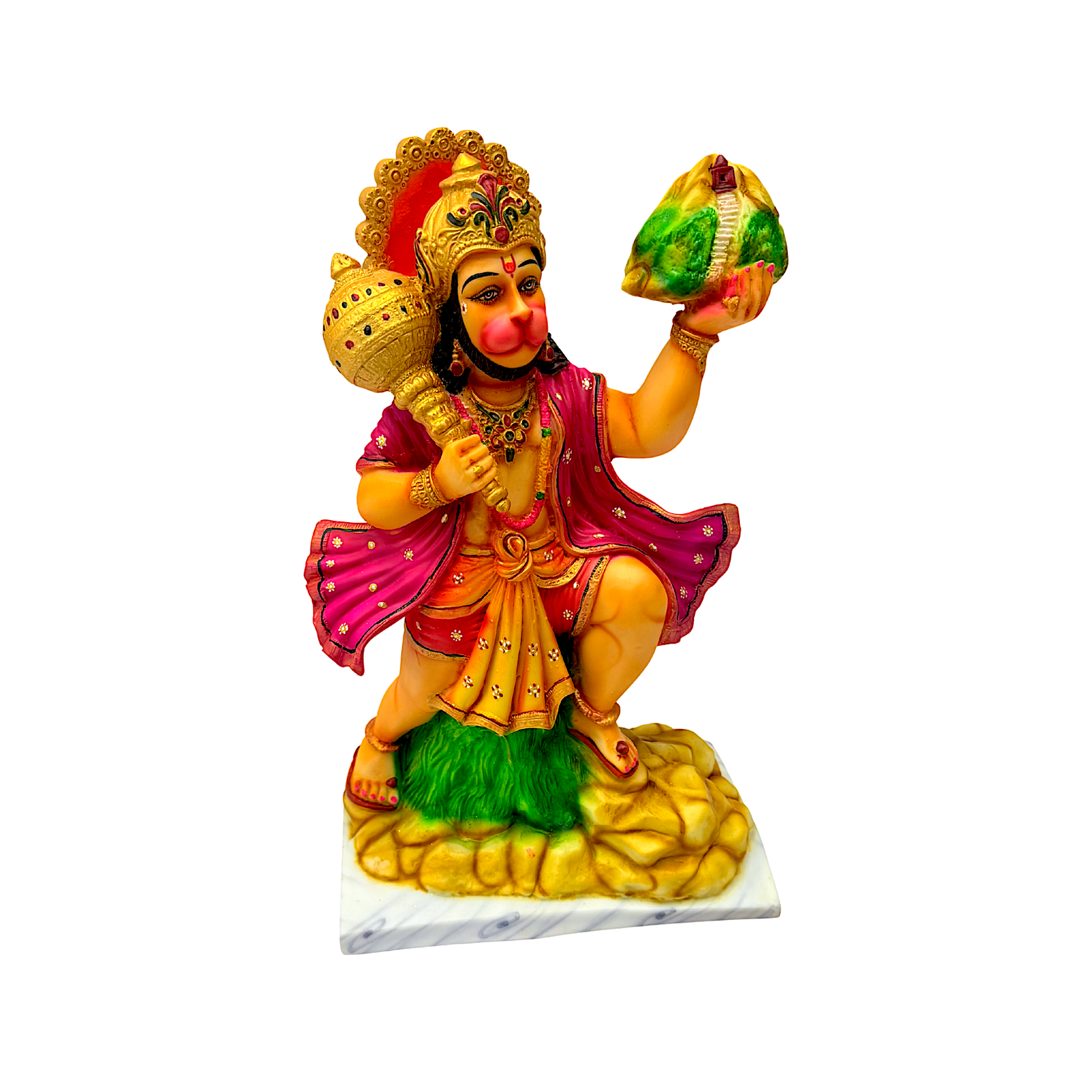 Lord Hanuman, Colorful Marble Dust, 14 Inch Idol