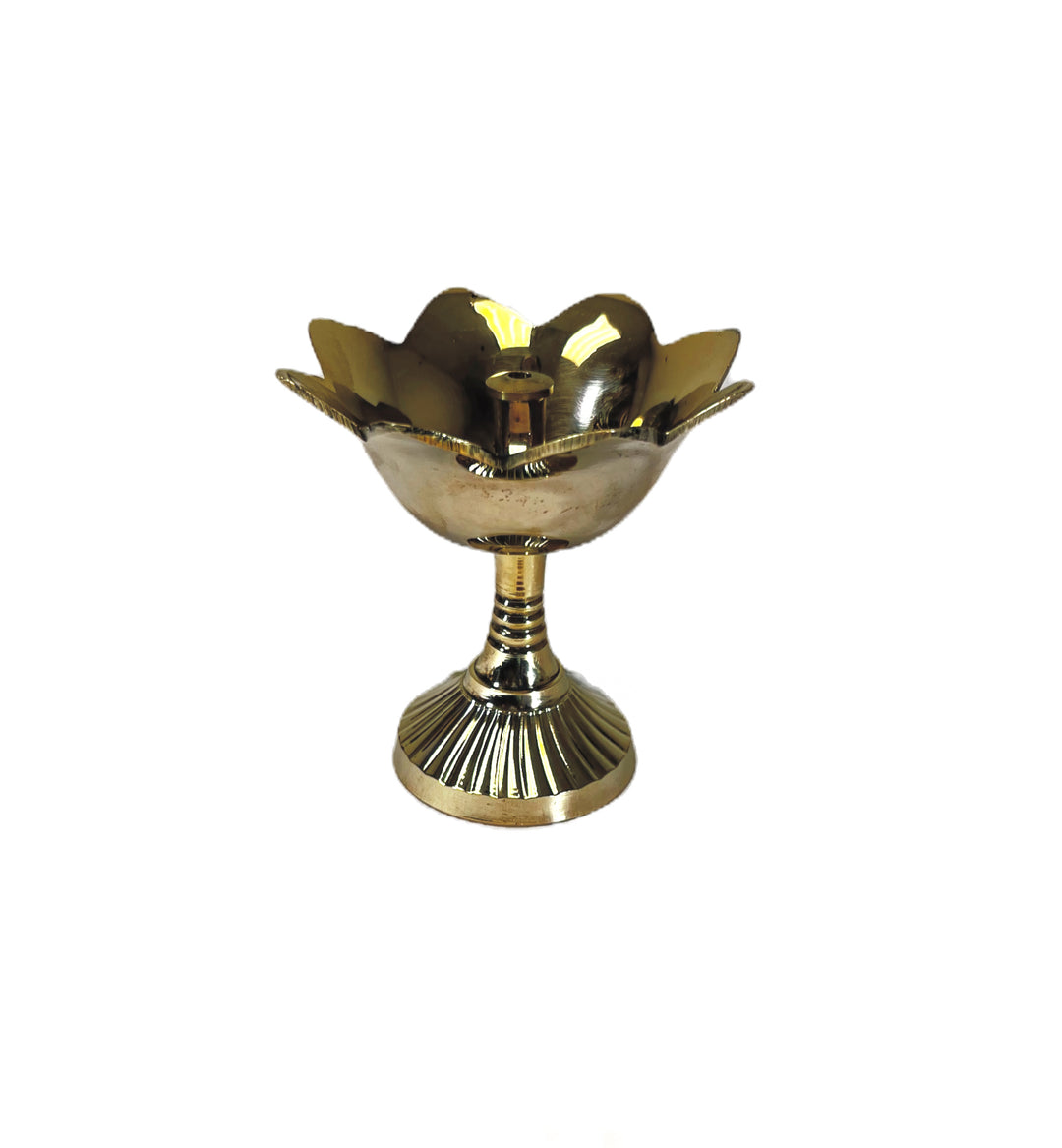Lotus Stand Diya H: 3.5 Inch with 8 Petals 3.5 Inch