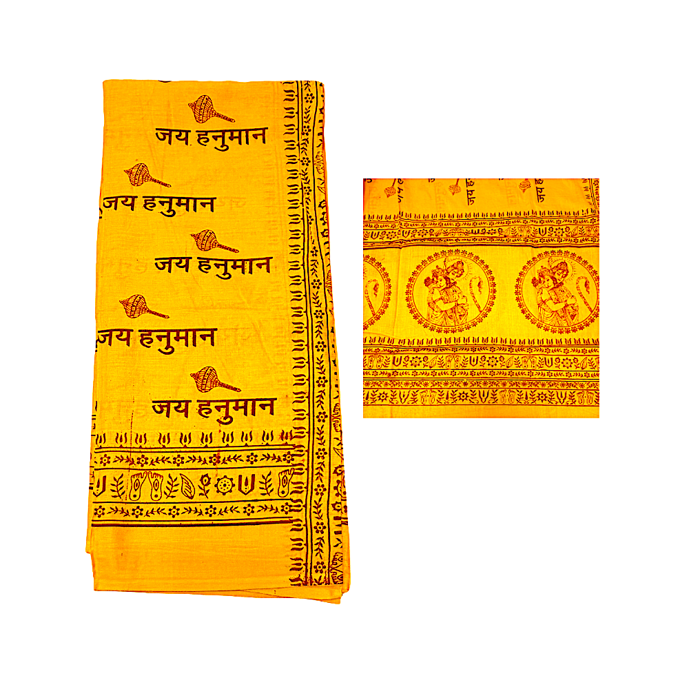 Hand Printed Puja Shawl, Large Cotton Prayer Shawl, 76 x 46 Inch