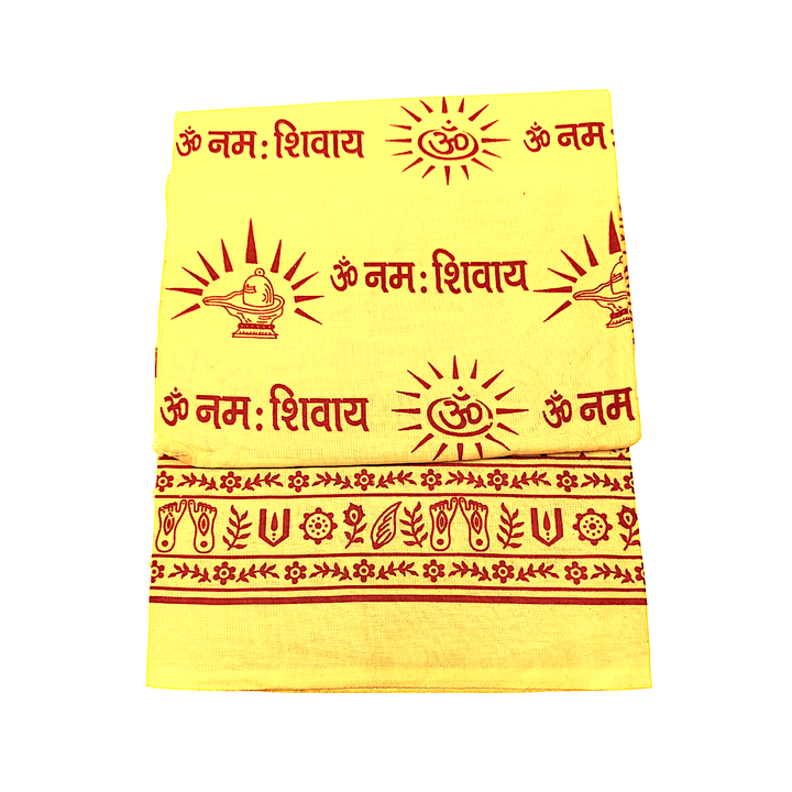 Hand Printed Puja Shawl, Large Cotton Prayer Shawl, 76 x 46 Inch