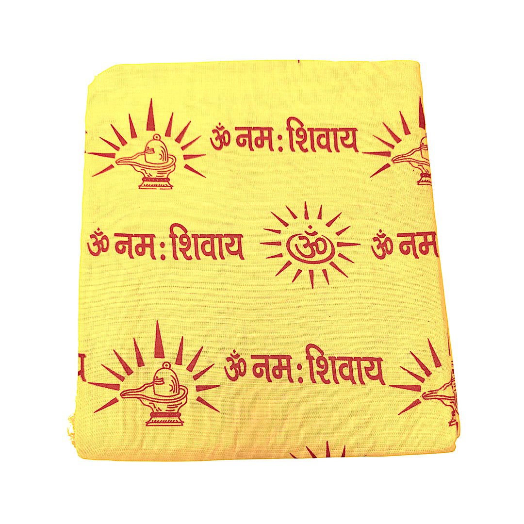 Hand Printed Puja Shawl, Large Cotton Prayer Shawl, 76 x 46 Inch