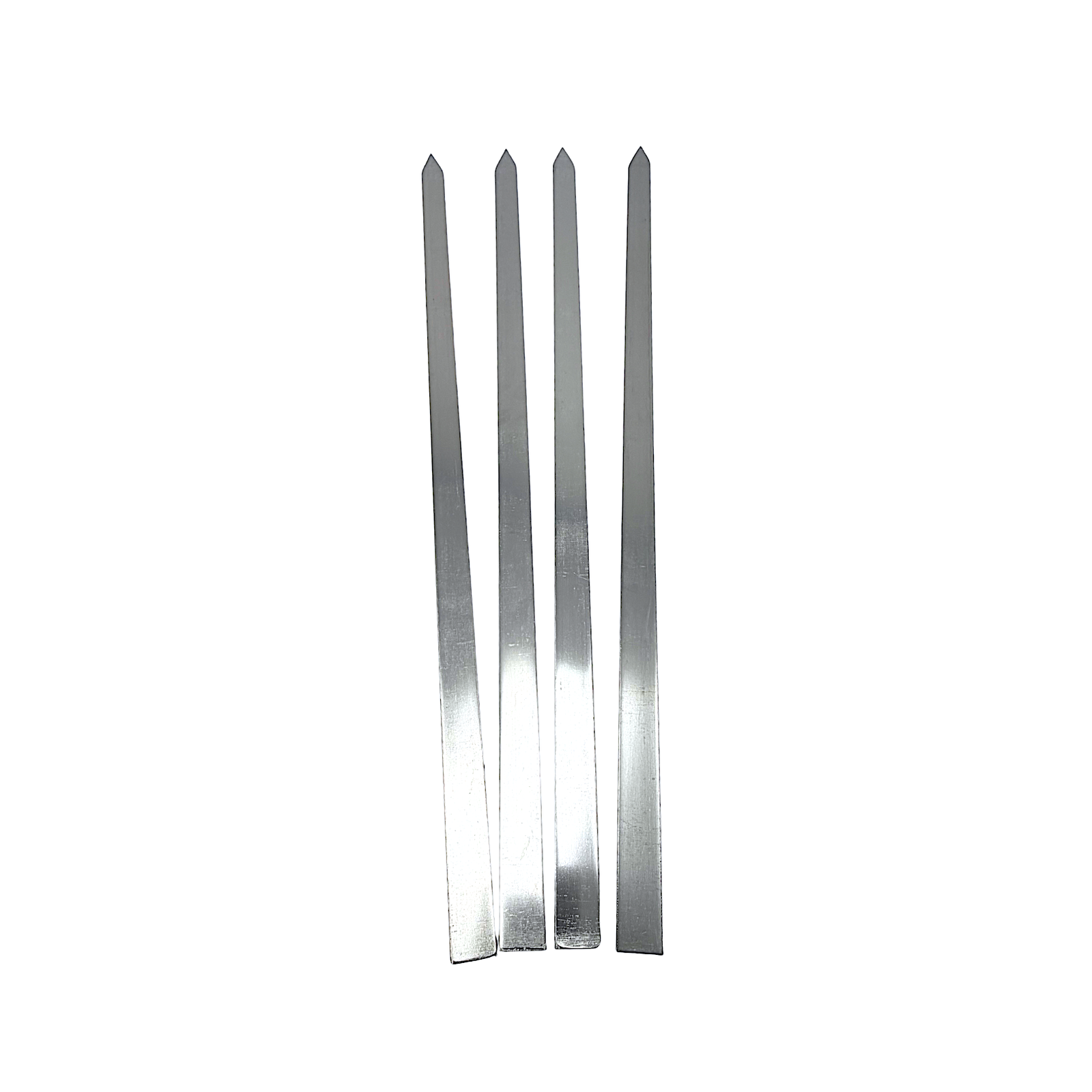 4 Pc, Flat (0.75 Inch wide), Stainless Steel BBQ Skewers, 24 Inch