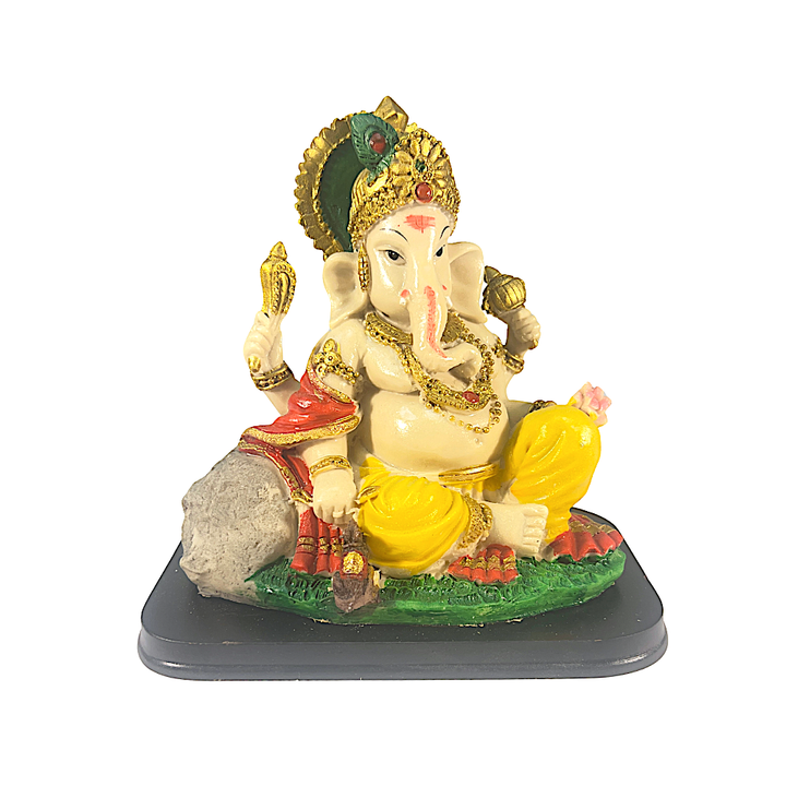Ganesh Ji Leaning to One Side 8.5 Inch Idol