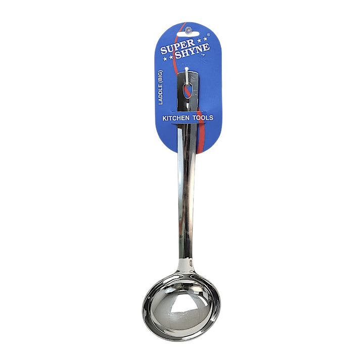 Super Shyne Stainless Steel Serving Ladle (Big) — Deep Bowl Soup &amp; Dal Spoon