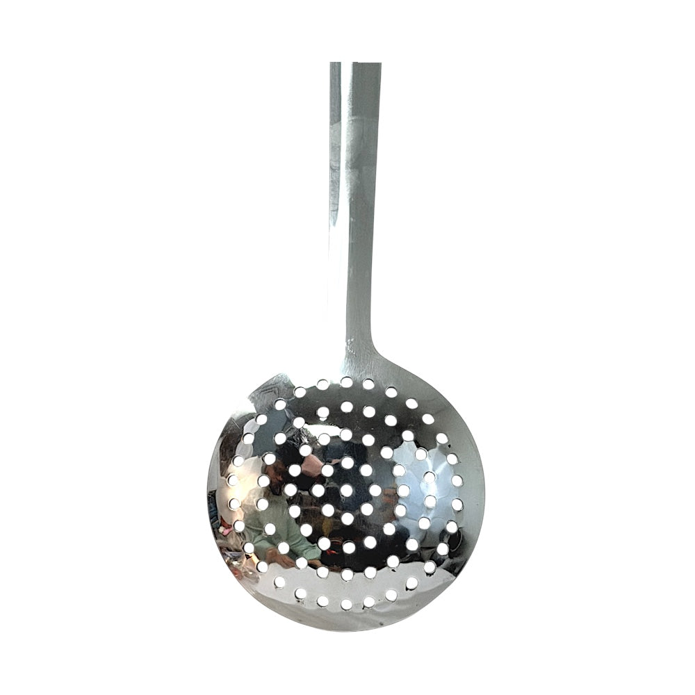 Super Shyne Stainless Steel Skimmer (Jhara) | Perforated Frying Spoon for Indian Cooking