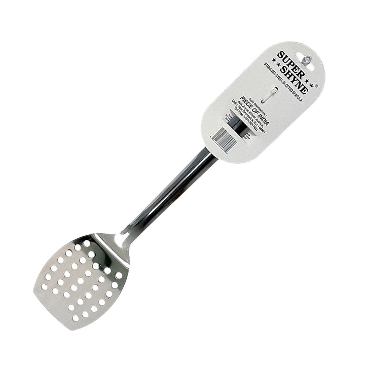 Super Shyne Stainless Steel Slotted Spatula — Perforated Turner for Frying &amp; Draining