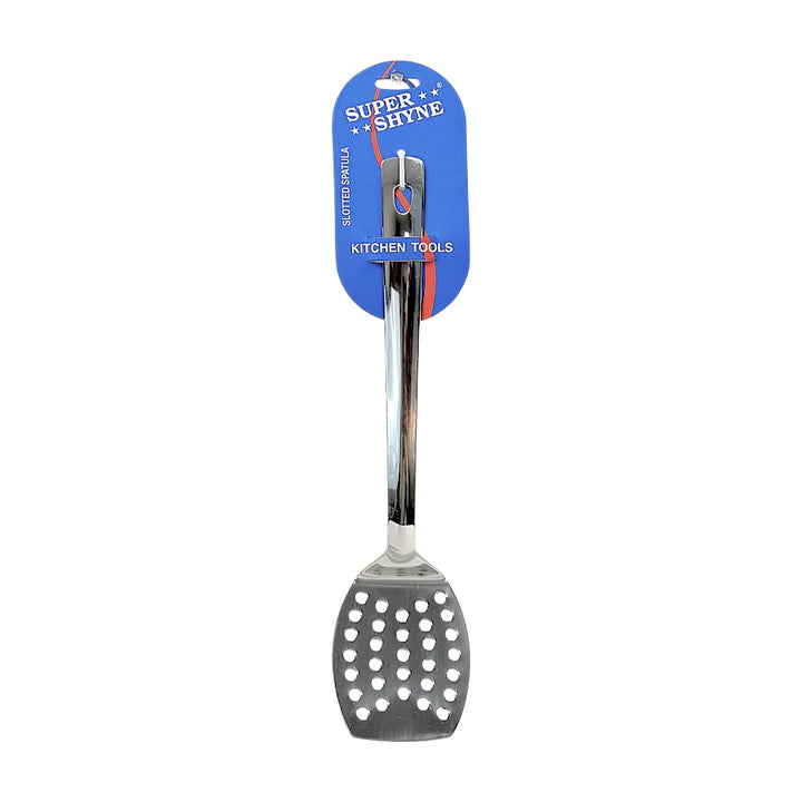 Super Shyne Stainless Steel Slotted Spatula — Perforated Turner for Frying &amp; Draining