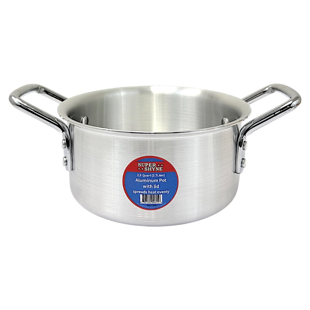 Aluminum Pot with Lid - 2.9Qt, 2.7L 3mm Thick W:8 Inch H3.75 Inch - view 2