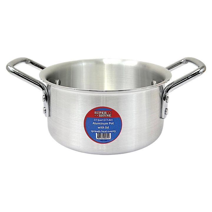 Aluminum Pot with Lid - 2.9Qt, 2.7L 3mm Thick W:8 Inch H3.75 Inch - view 2