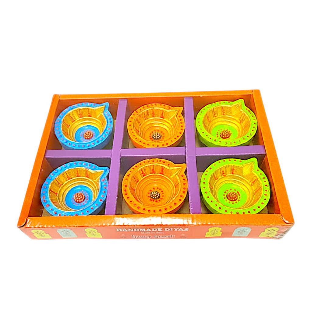 6 pc Hand painted Diya Tapki Ek Vat