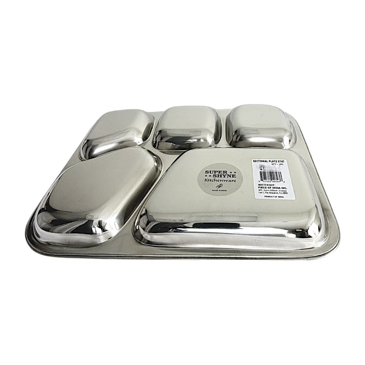 5 Sectional Steel Lunch Tray 10.5 Inch*13.5 Inch - view 3