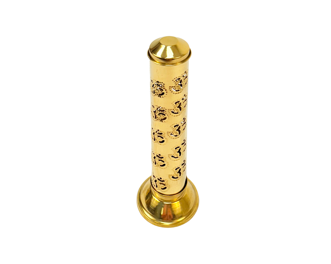 Brass Tower Incense Burner with Filligree, 11 Inch