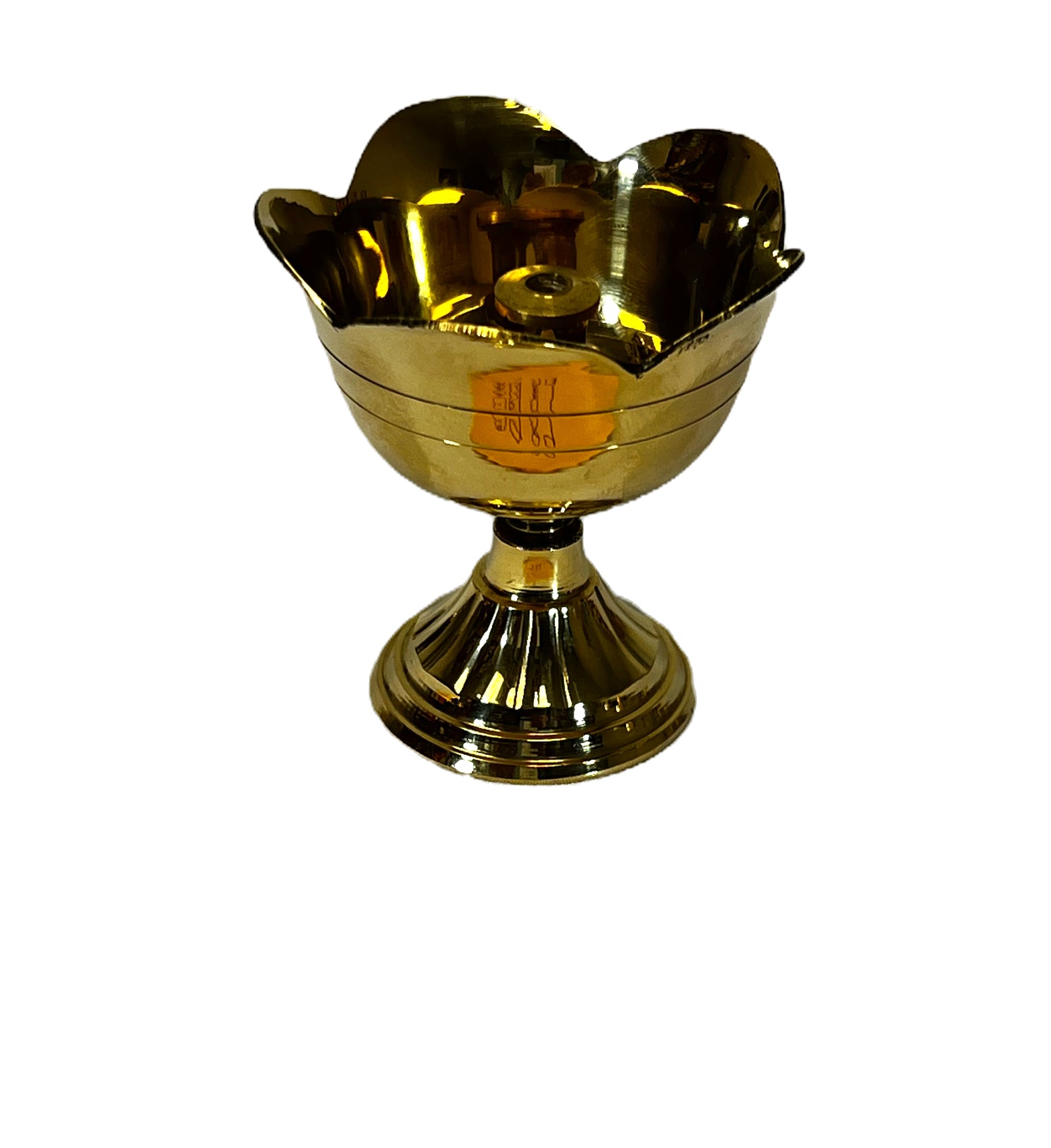 Brass Flower Diya with Six Petals 2.25 Inch - view 2