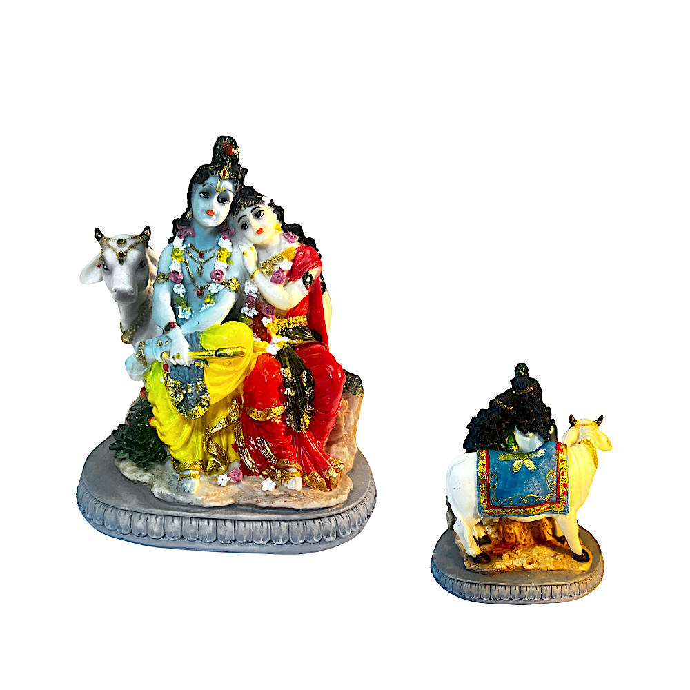 Radha Krishna W Cow 7 Inch Idol - view 2