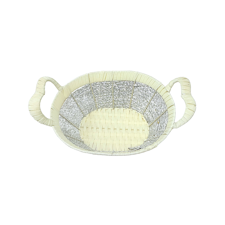 Mkaurs Oval Basket with Silver Weaving