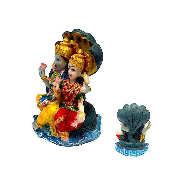 Vishnu and Laxmi 4 Inch Idol - view 2