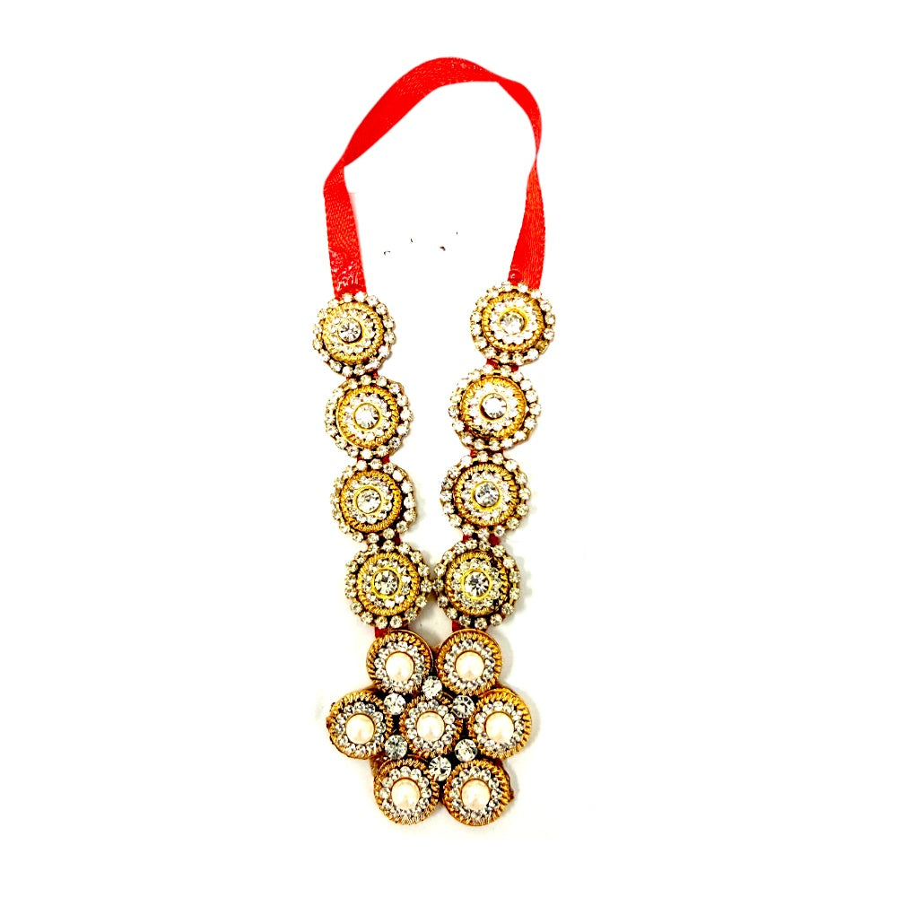 Garland 4 Inch with Diamond Decor for Devi/Devta (Hindu Deities) Assorted with Rose Flowers and Dia - view 3