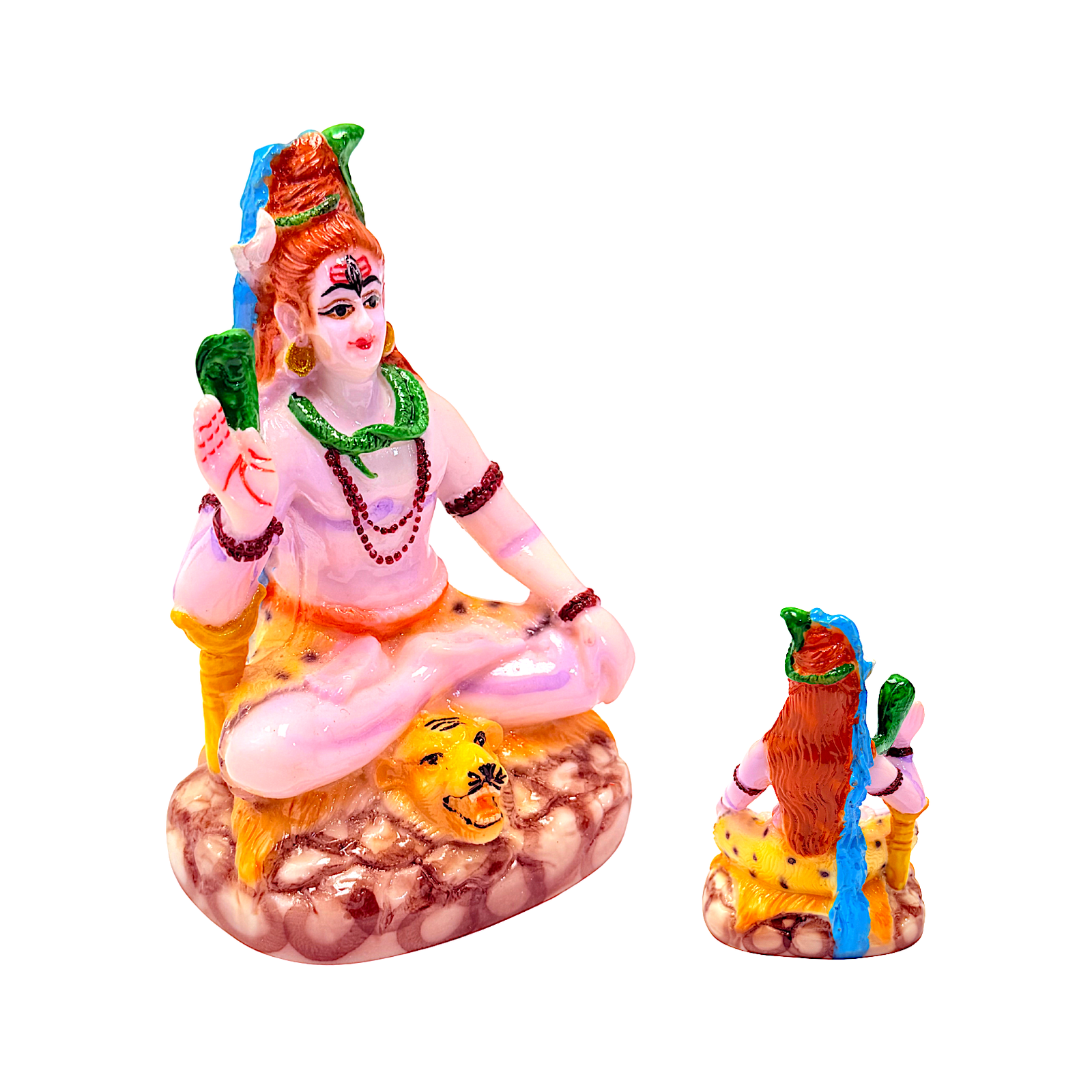 Lord Shiva Blue, Colorful Marble Dust, 4 Inch Idol - view 2