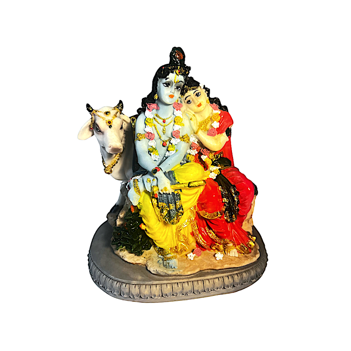 Radha Krishna W Cow 7 Inch Idol