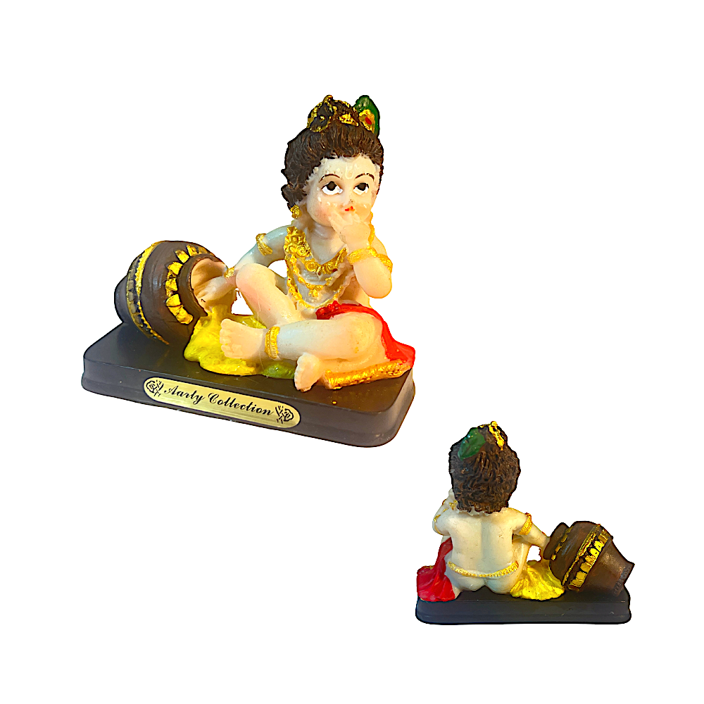 Baby Krishna Stealing Butter 3 Inch807522083425 Idol - view 2