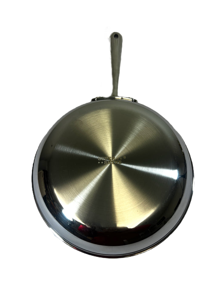 Fry Pan 3 Ply 18/8 Stainless 2.4 Qts Steel Works on All Cooking Surfaces - view 2