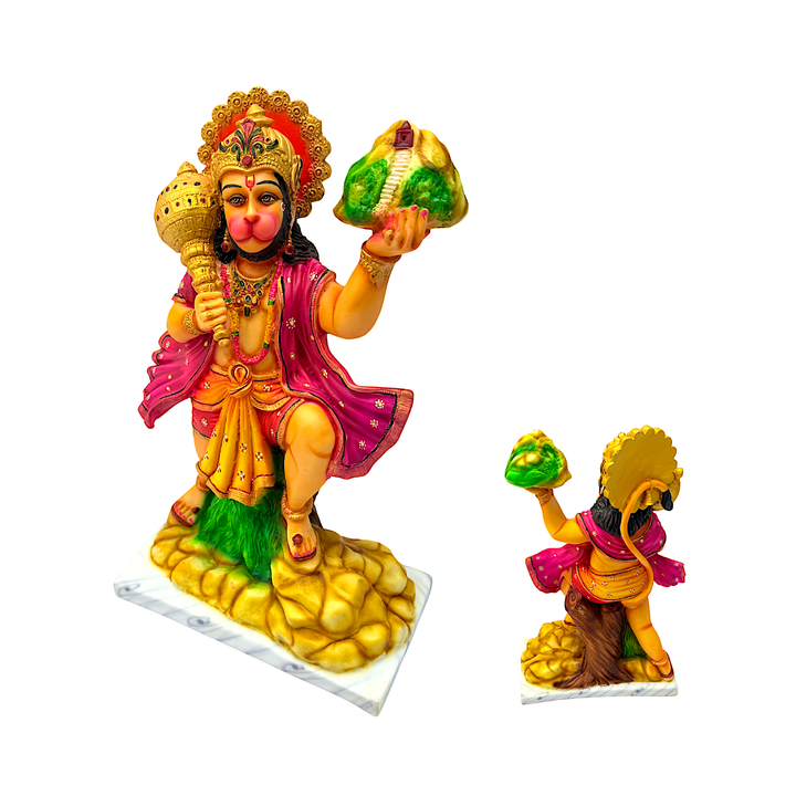 Lord Hanuman, Colorful Marble Dust, 14 Inch Idol - view 2