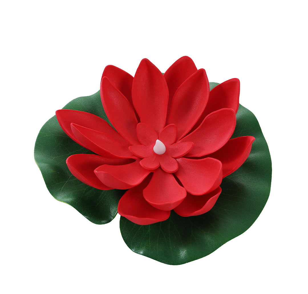 Floating LED Lotus Flower with Lily Pad – Water Candle Light for Diwali, Puja, Pond &amp; Pool Decor