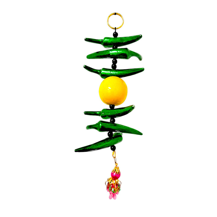 Green Chilli &amp; Lemon Door Hanging – 7.5 Inches