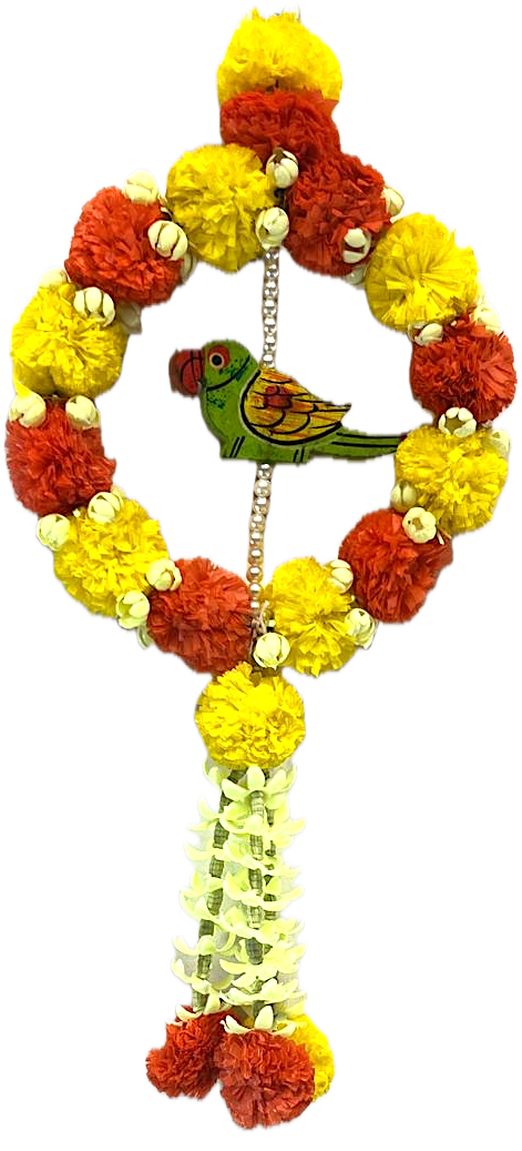 Floral Circle Hanging with Traditional Design (Thoran)
