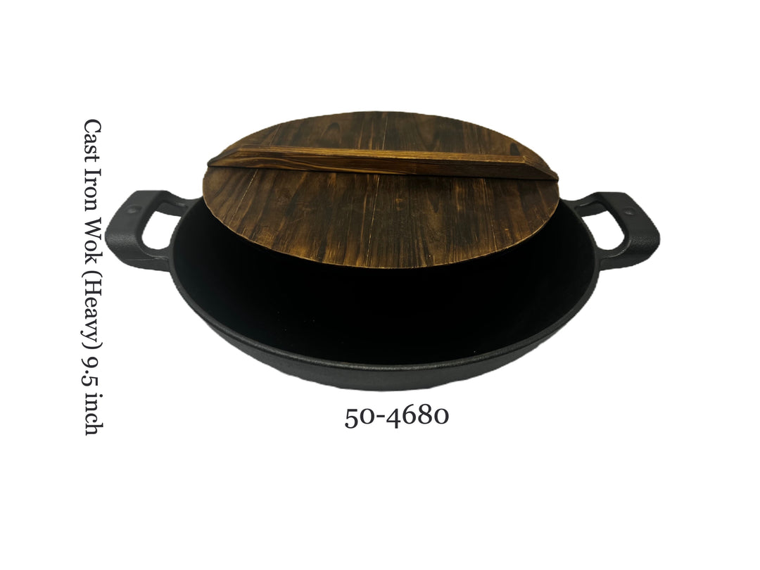 Cast Iron Wok (Heavy) 9.5 Inch