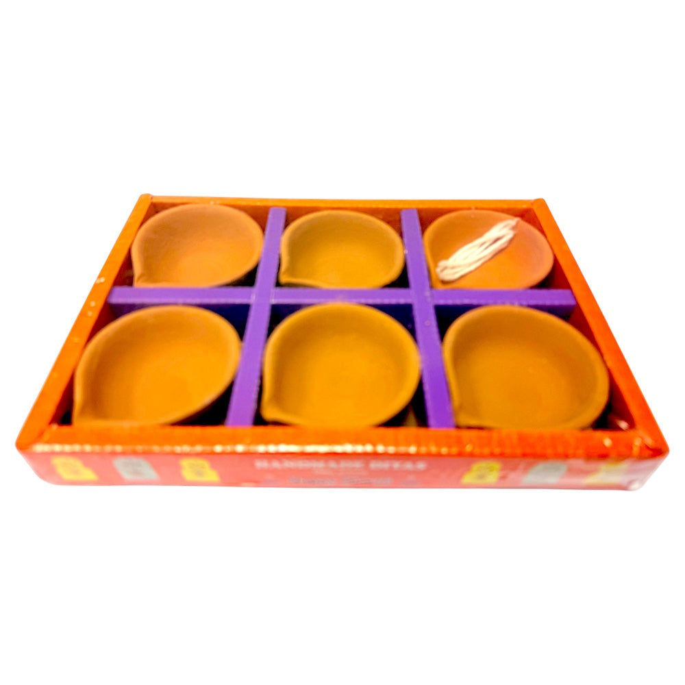 6 pack 3.5" plain EKV diya with wicks