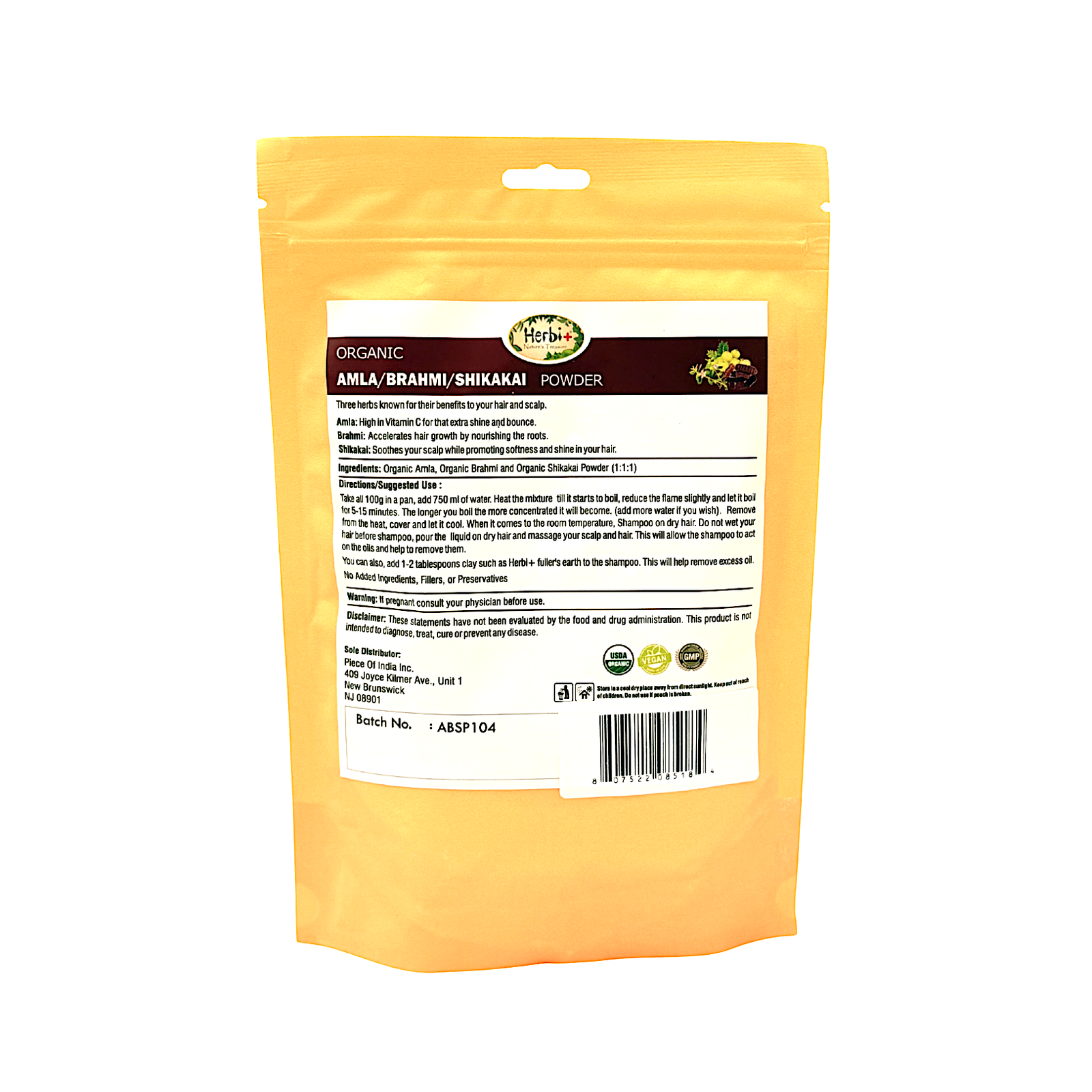 Organic Amla Brahmi/Shikakai Powder 200 g - view 2