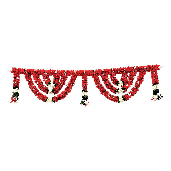 Artificial Floral Toran, 44 Inch , Indian Flower Door Hanging, Puja Mandir Diwali Wedding Decor