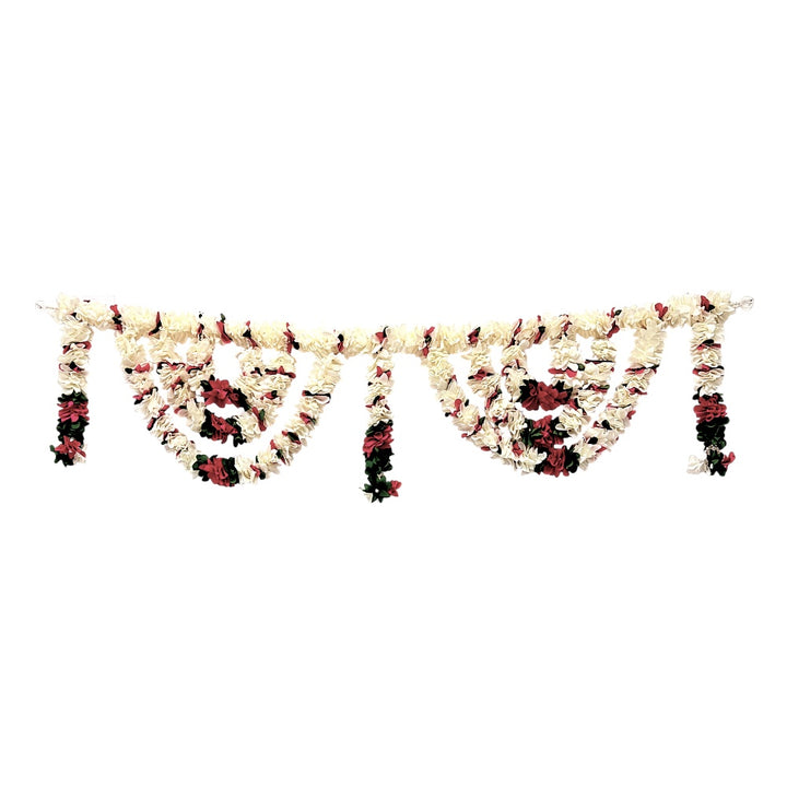 Artificial Floral Toran, 44 Inch , Indian Flower Door Hanging, Puja Mandir Diwali Wedding Decor