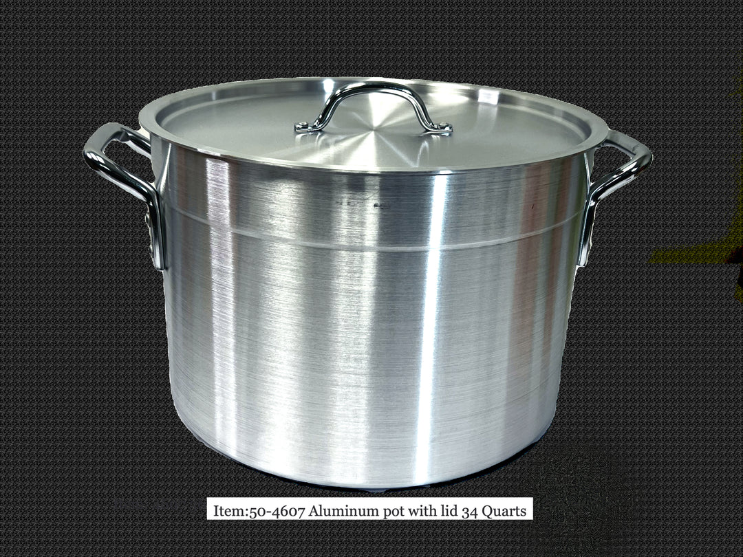 Aluminum Pot with Lid 3mm Thick 28.5Qt, 27L