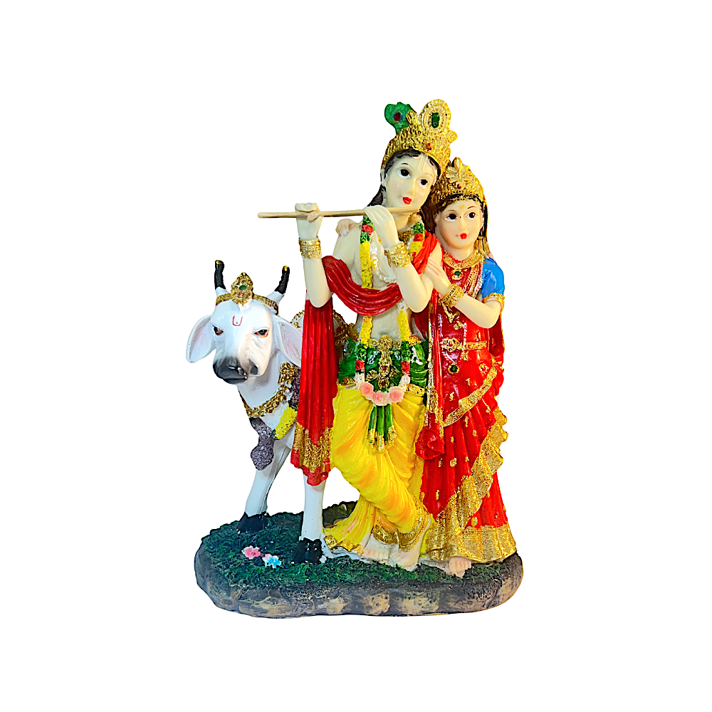 Radha Krishna with Cow 10 Inch Idol