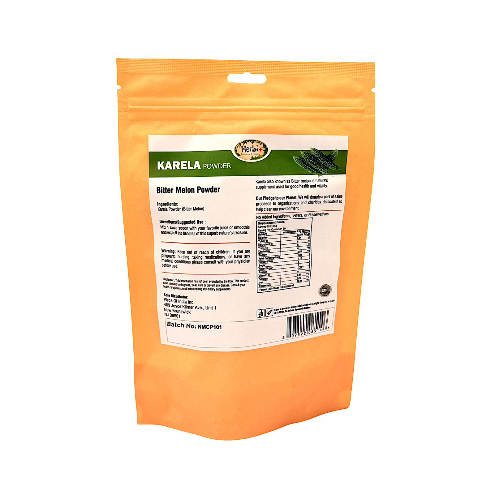 Herbi Plus Karela Powder 7 oz Bitter Melon Powder - view 2