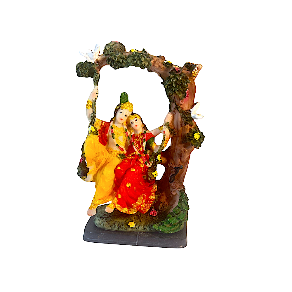 Radha Krishna on Swing 6 Inch Idol