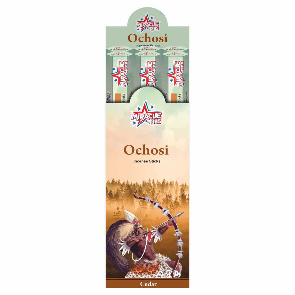 Ochosi Incense Sticks Fragrance Cedar 6 Tubes of 20 Sticks Each