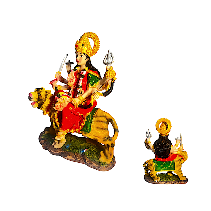 Goddess Durga on Tiger 9 Inch Idol - view 2
