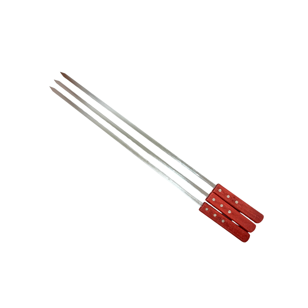 Set of 3 Flat BBQ Skewers 24 Inch