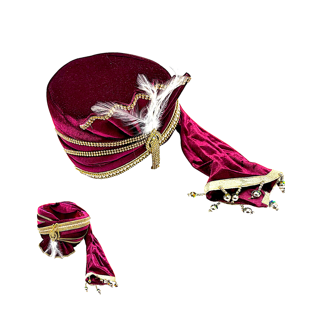 Turban for Groom Velvet with Immitation Jewels - view 4