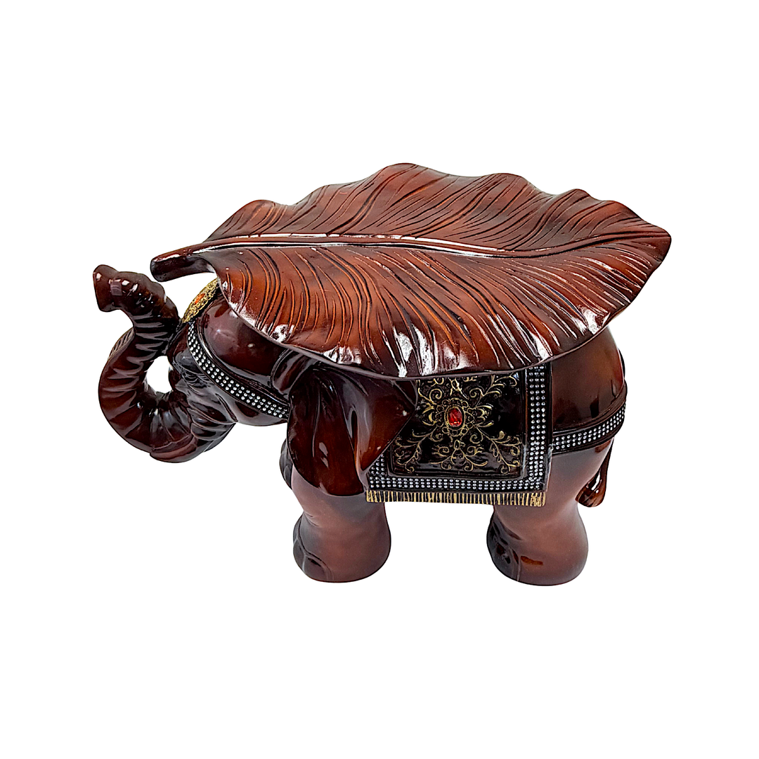 Elephant Side Table with Leaf Top - view 4