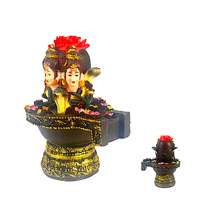 Shivling 5.5 Inch W Lord Shiva Heads - view 2