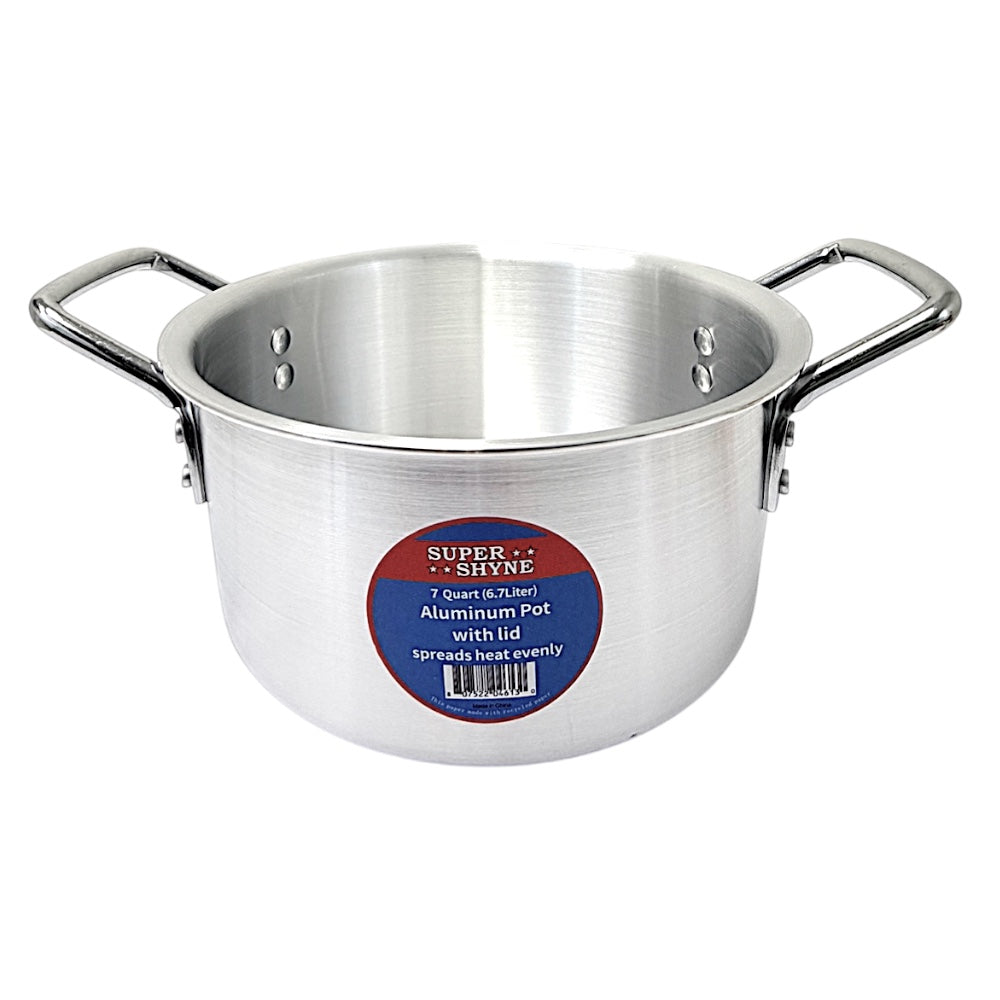 Aluminum Pot with Lid-7QT, 6.7L 3mm Thick W: 10.5 Inch H4.5 Inch - view 2