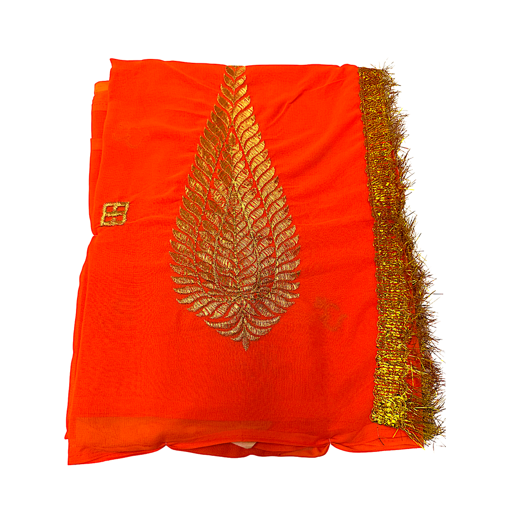 Sari for Puja Orange Color