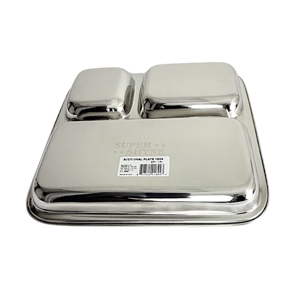 Lunch Tray Junior 9.5 Inch Square 3 Sectional - view 3
